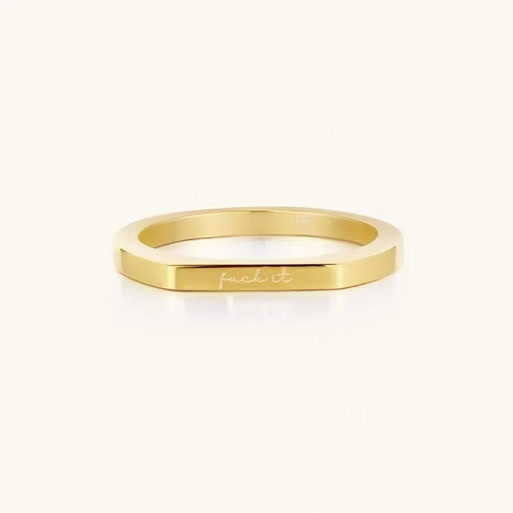 Minimalist Engraved Plain Band Ring