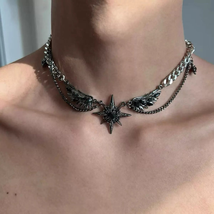 Gothic-style star pendant necklace