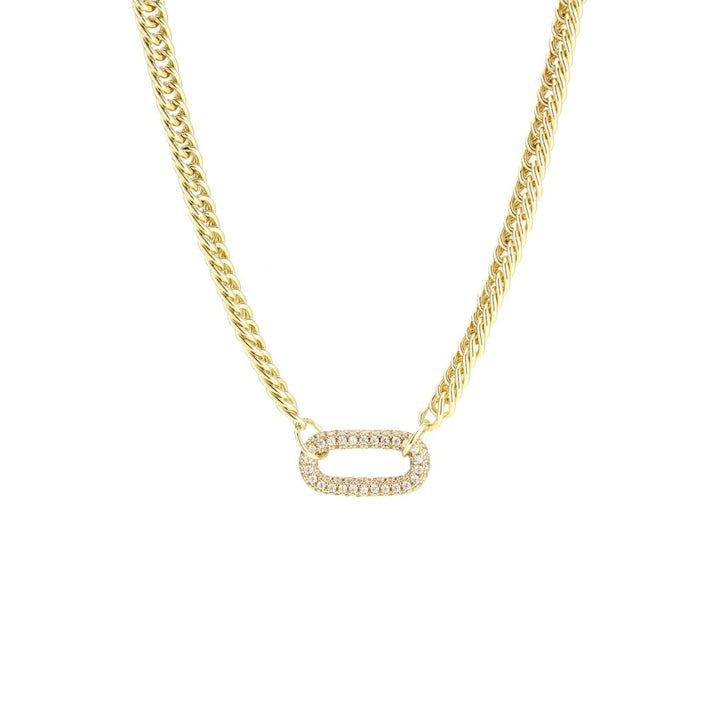 Diamond-set pendant Cuban chain