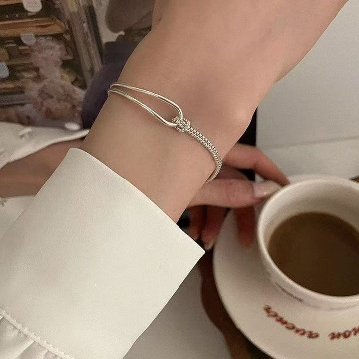 Double-layer spliced half-bangle bracelet