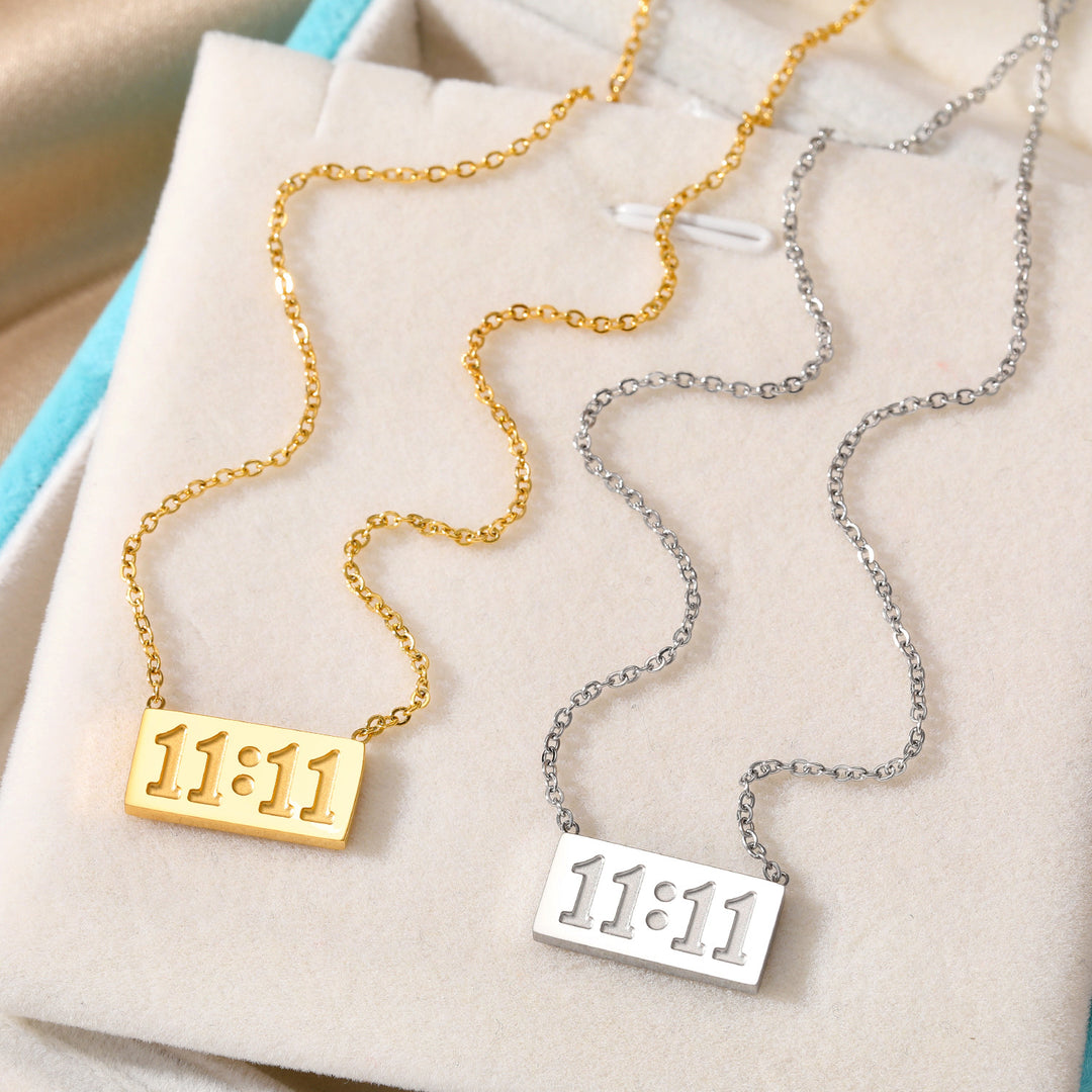 11:11 Tag Pendant Necklace