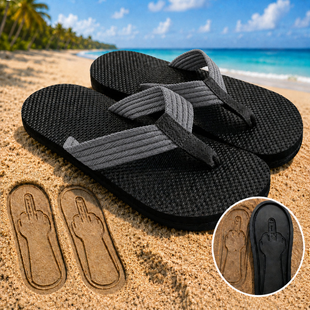 Thick-soled beach flip-flops
