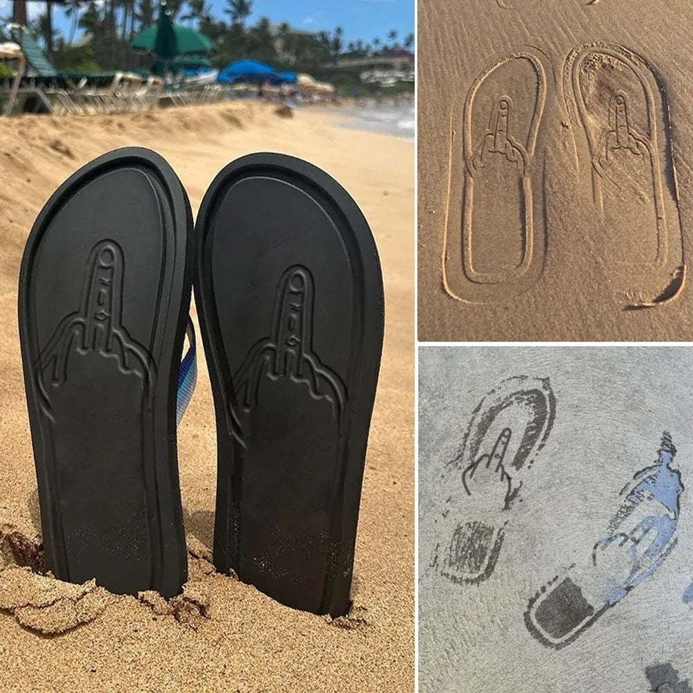 Thick-soled beach flip-flops