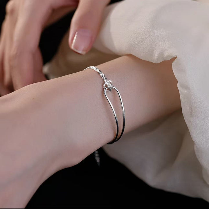 Double-layer spliced half-bangle bracelet