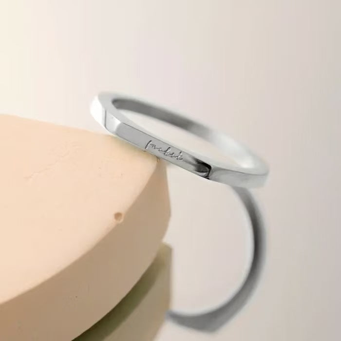 Minimalist Engraved Plain Band Ring