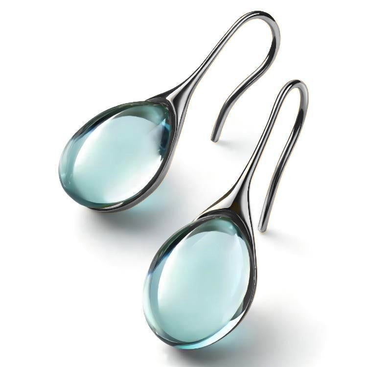 Sea-blue teardrop earrings