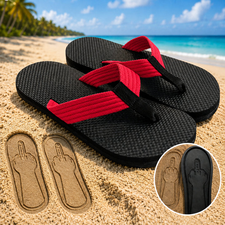 Thick-soled beach flip-flops