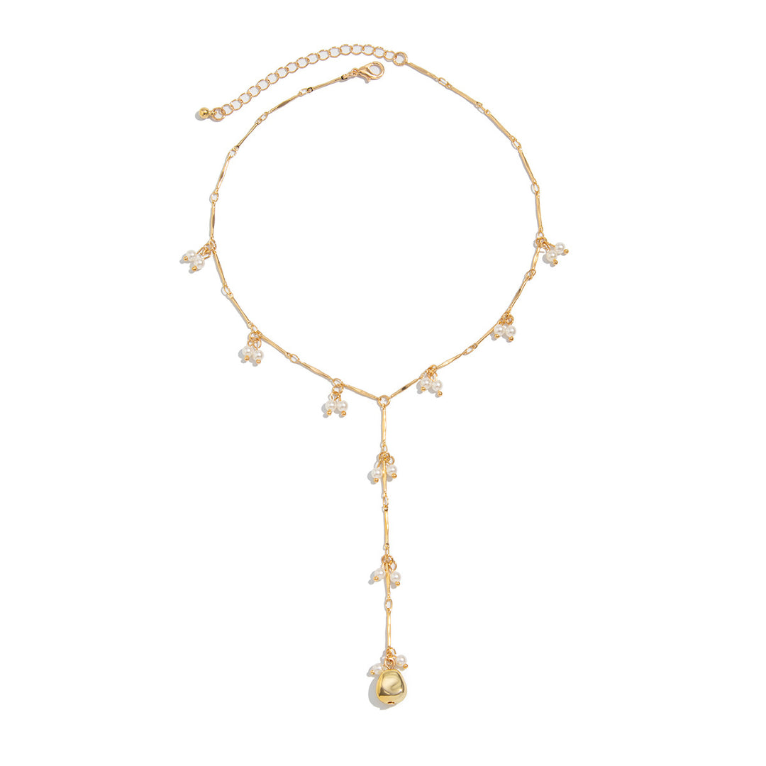 Y-shaped pearl pendant necklace