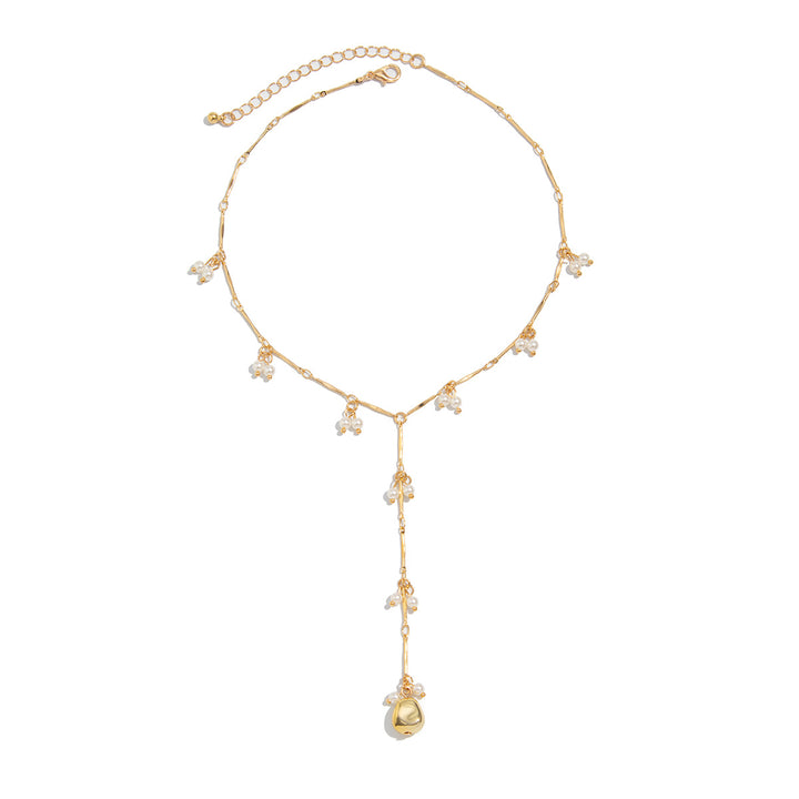 Y-shaped pearl pendant necklace