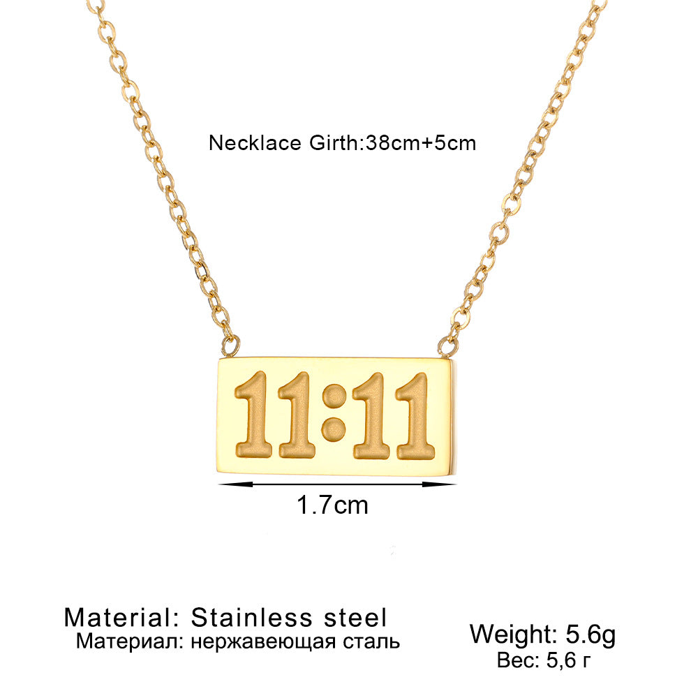 11:11 Tag Pendant Necklace