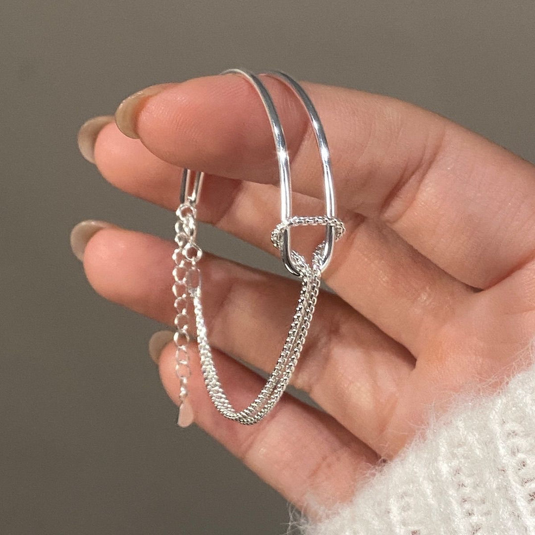 Double-layer spliced half-bangle bracelet