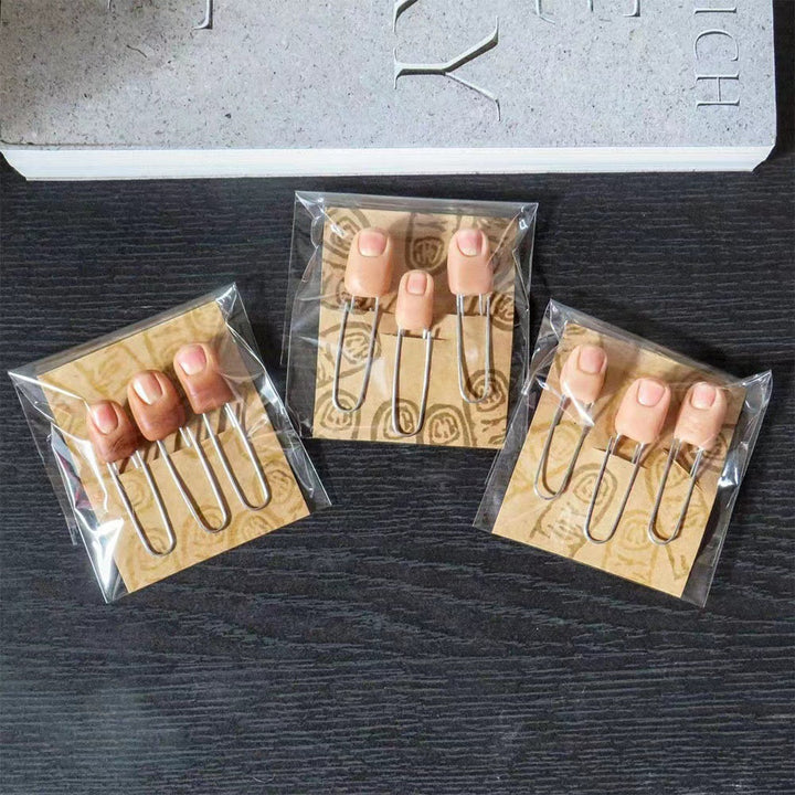 Finger paperclip bookmark set