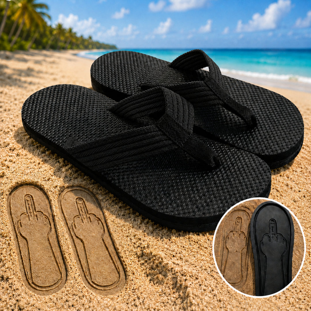 Thick-soled beach flip-flops