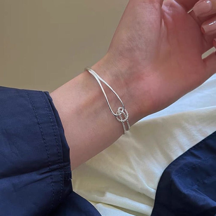 Double-layer spliced half-bangle bracelet