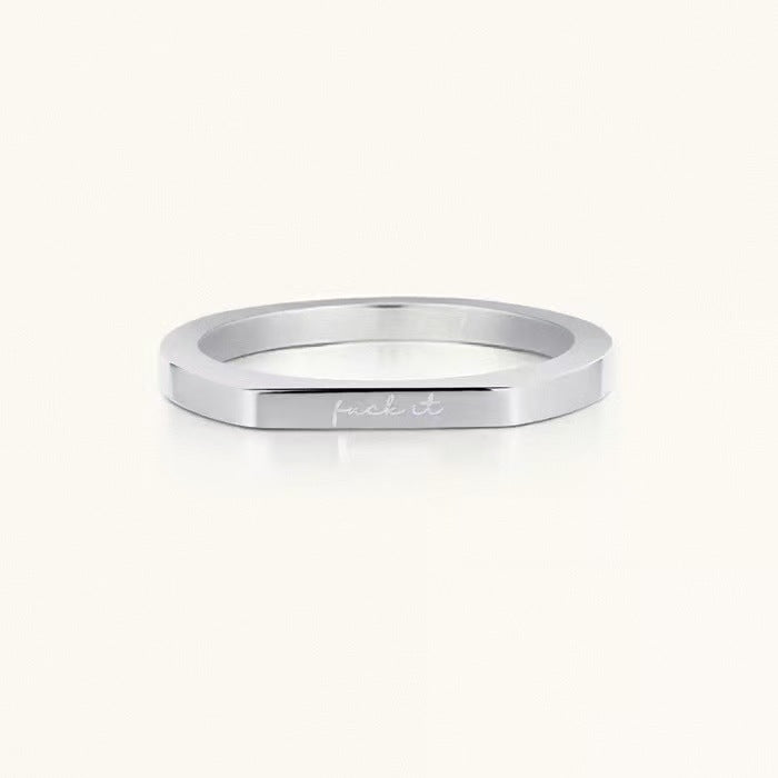 Minimalist Engraved Plain Band Ring
