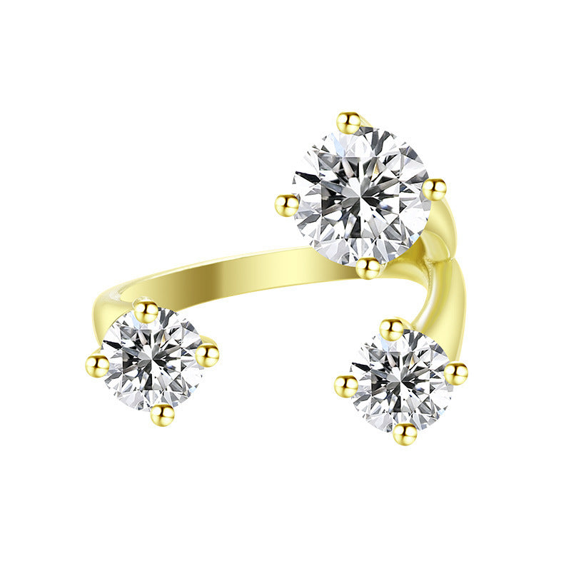 Open-style moissanite ring