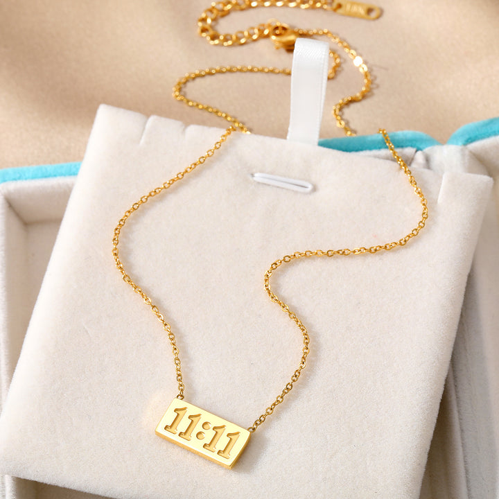 11:11 Tag Pendant Necklace