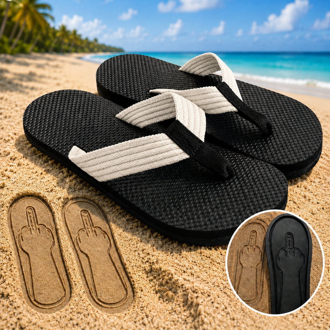 Thick-soled beach flip-flops
