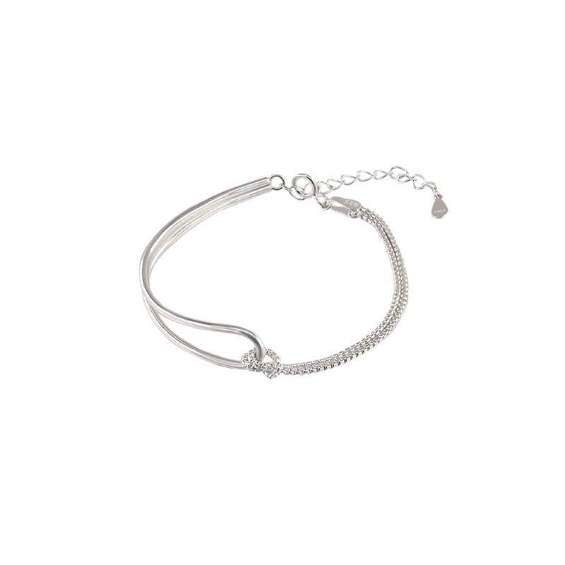 Double-layer spliced half-bangle bracelet