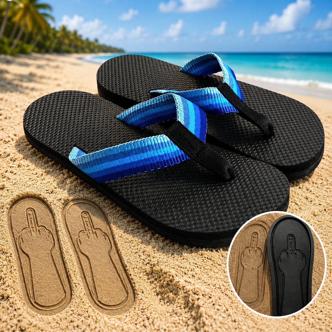 Thick-soled beach flip-flops