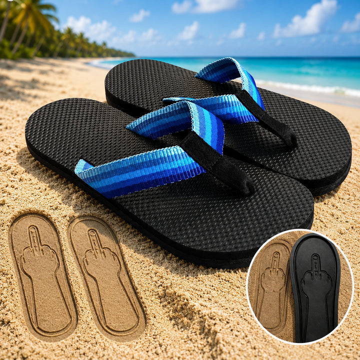 Thick-soled beach flip-flops