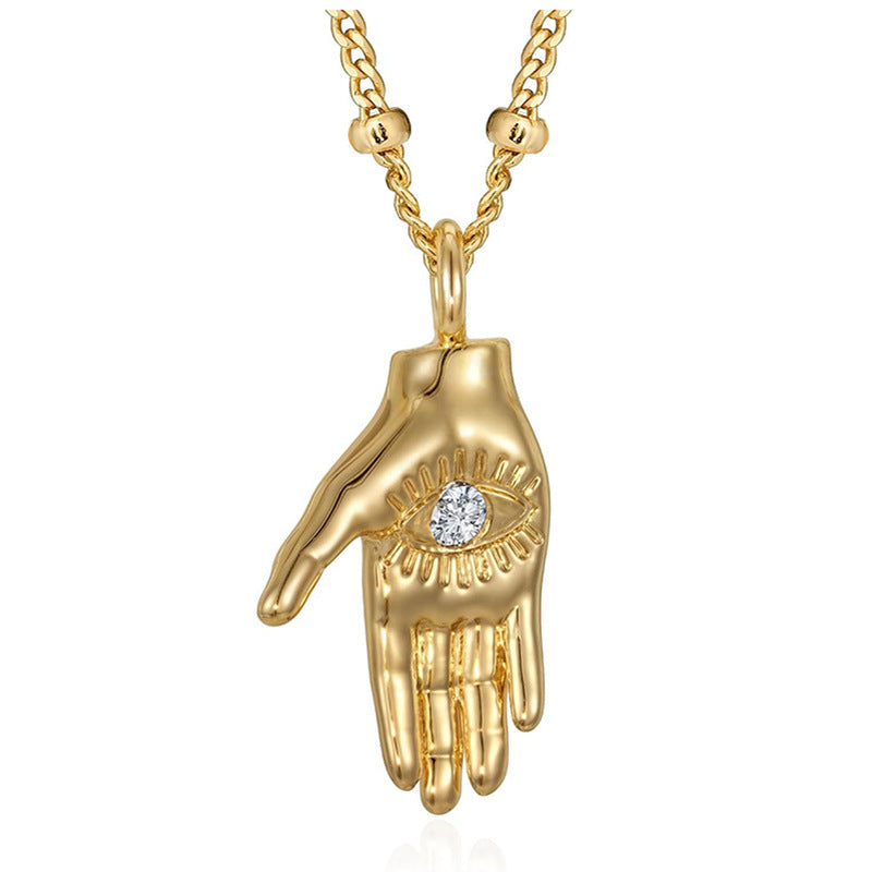 Gold-plated gesture pendant necklace