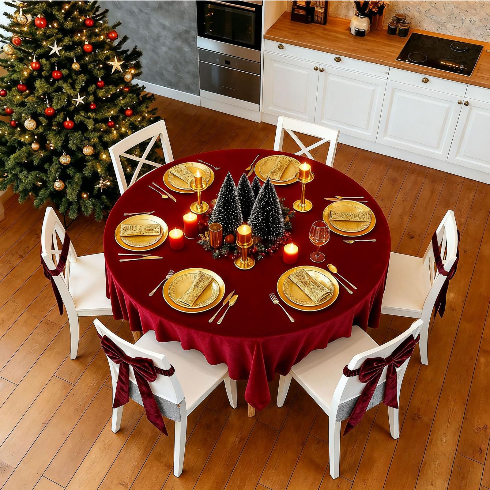Christmas Red Chair Bows for Chairs