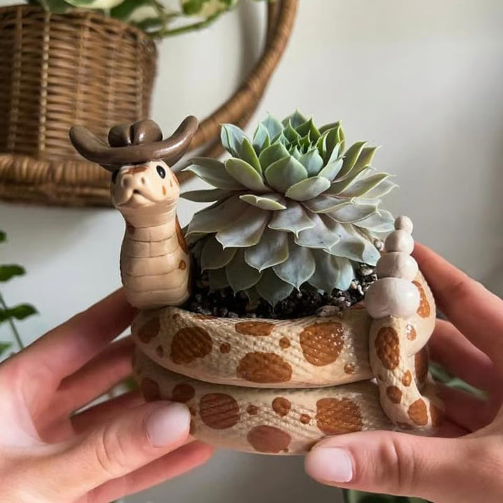 Creative snake-shaped flower pot