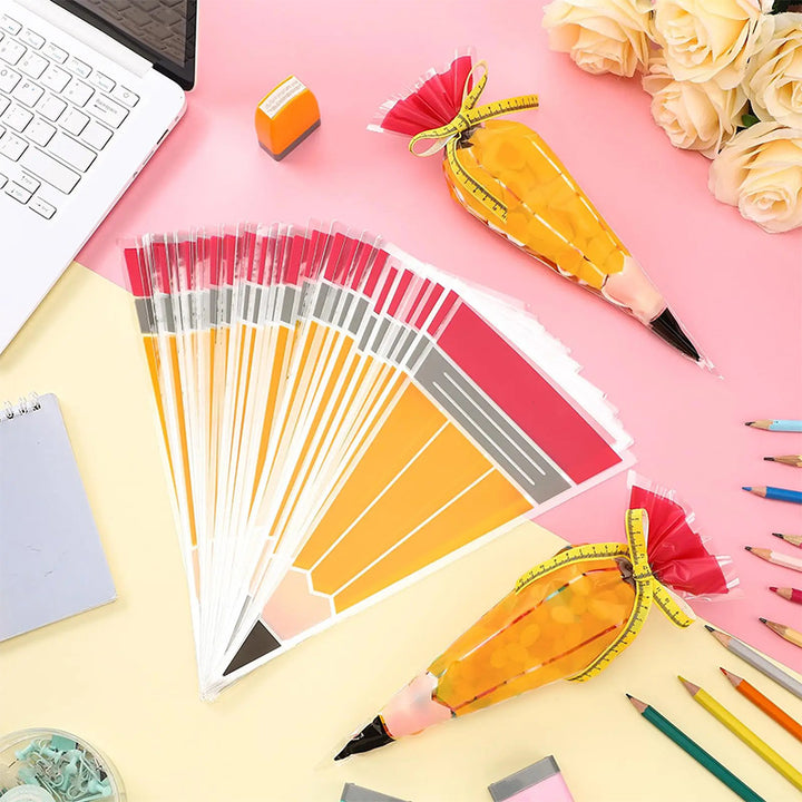 Triangle pencil pattern candy bag
