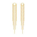 Heart-shaped long tassel earrings