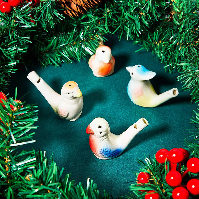Colorful waterbird whistles