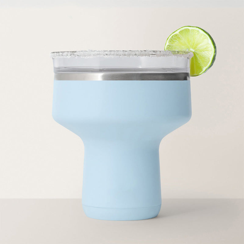 Portable double-walled cocktail thermos with lid