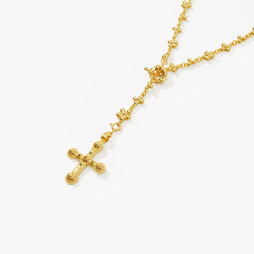 Cross Daisy Molecule Necklace