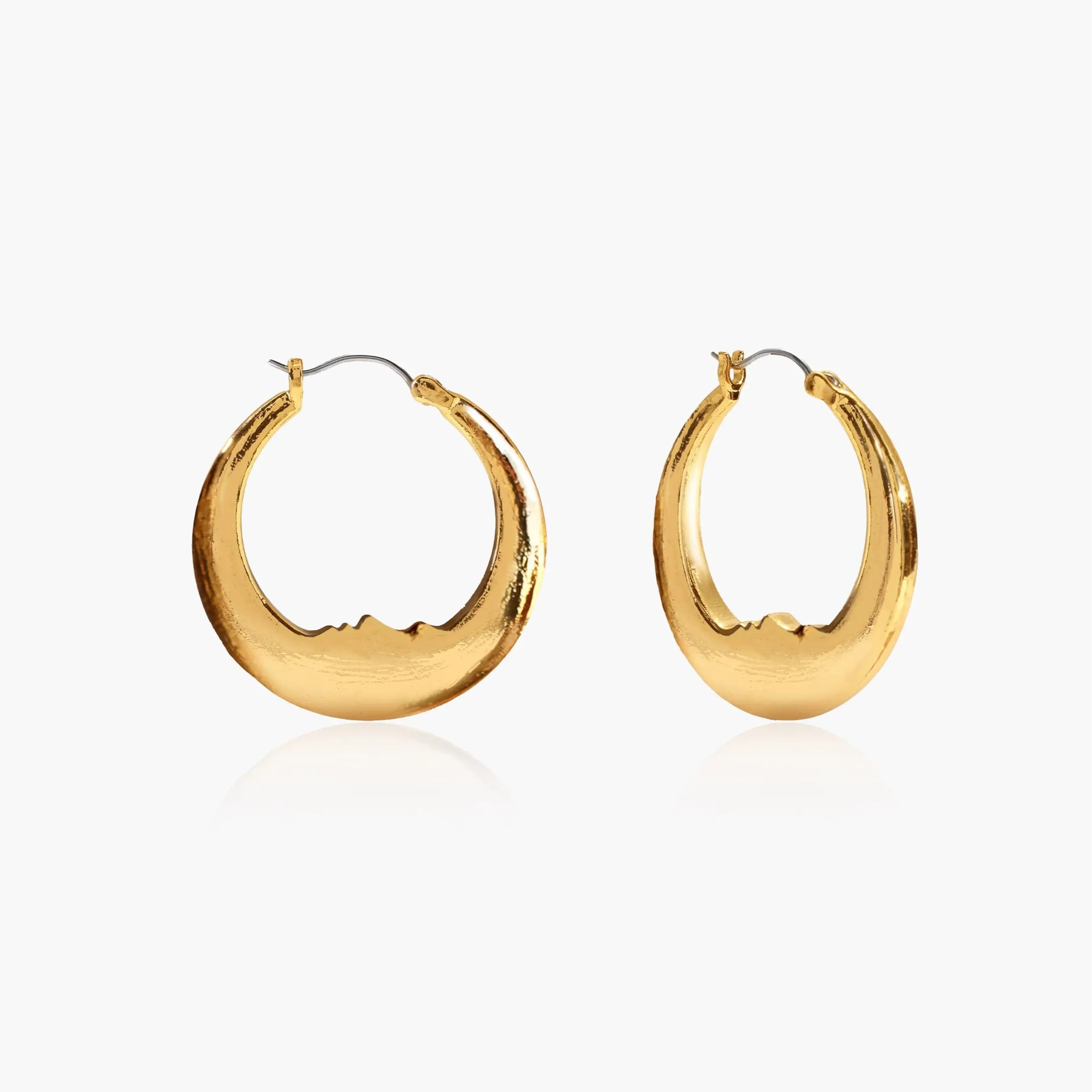 18K Gold-Plated Moon Earrings