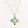 Natural turquoise freshwater pearl necklace