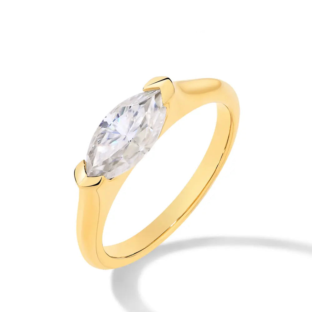 Marquise-cut gemstone ring