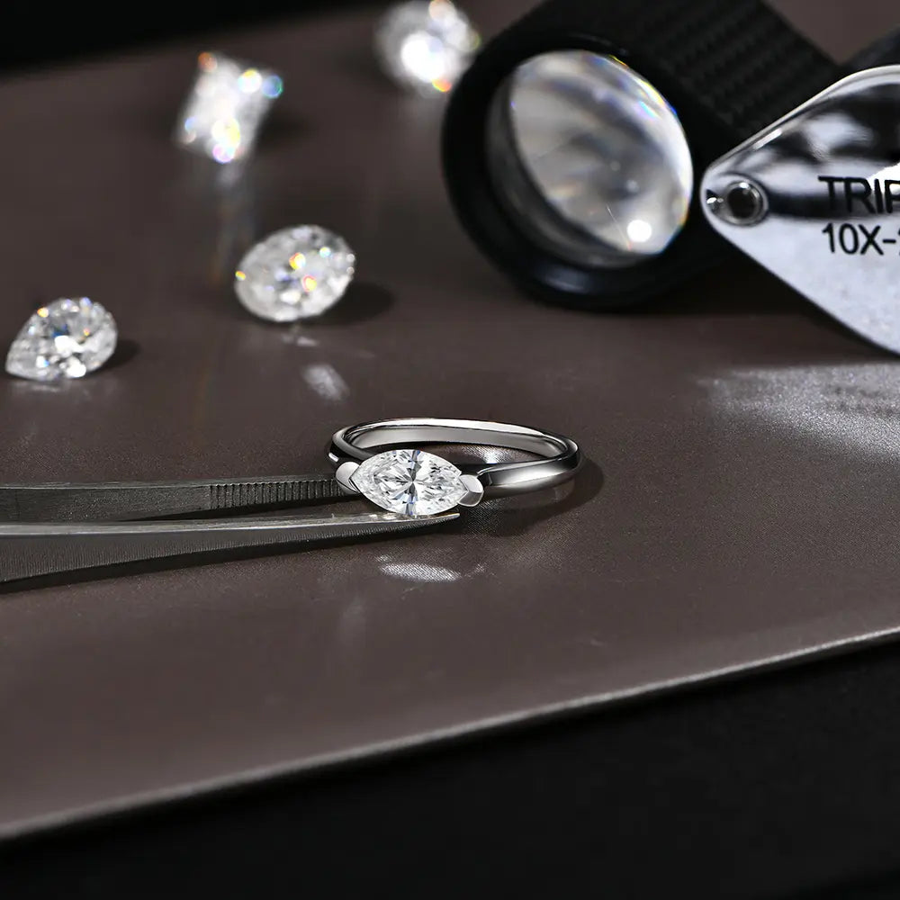 Marquise-cut gemstone ring
