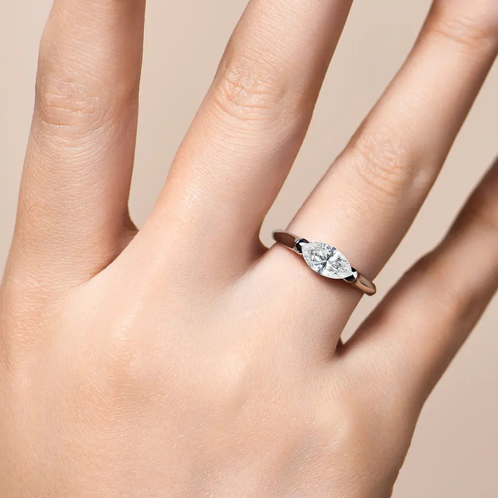 Marquise-cut gemstone ring