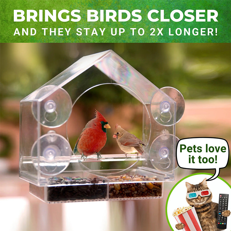 No-drill suction cup bird feeder