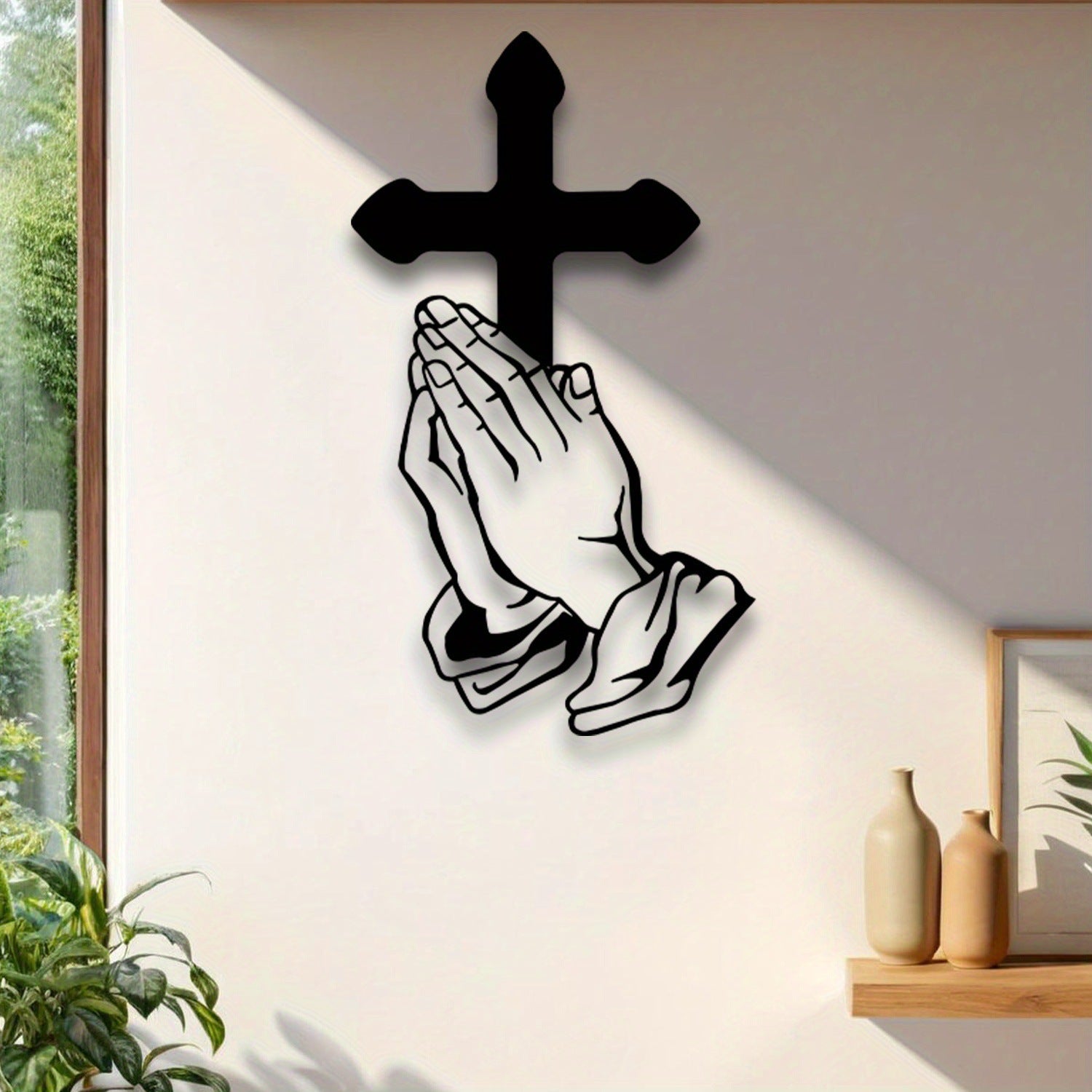 Hands of Devotion Metal Wall Art
