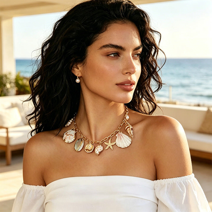 Golden Tide Shell Necklace