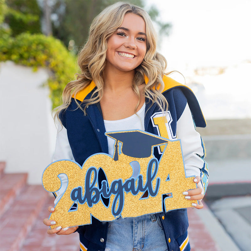 Custom wooden graduation plaque