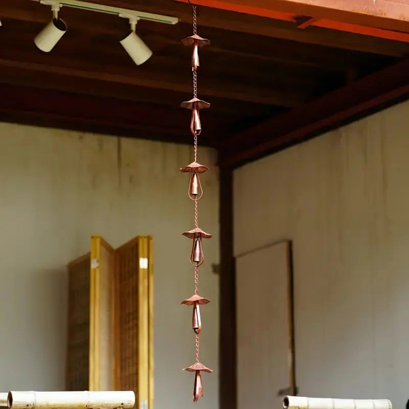 Retro iron mushroom rain chain