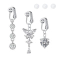 Non-piercing clip-on navel ring