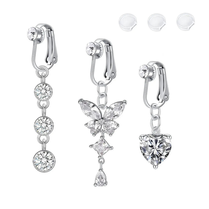 Non-piercing clip-on navel ring