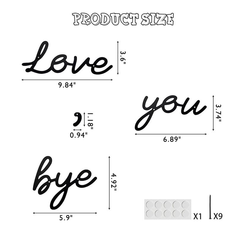 New Love You Bye Felt Wall Decor