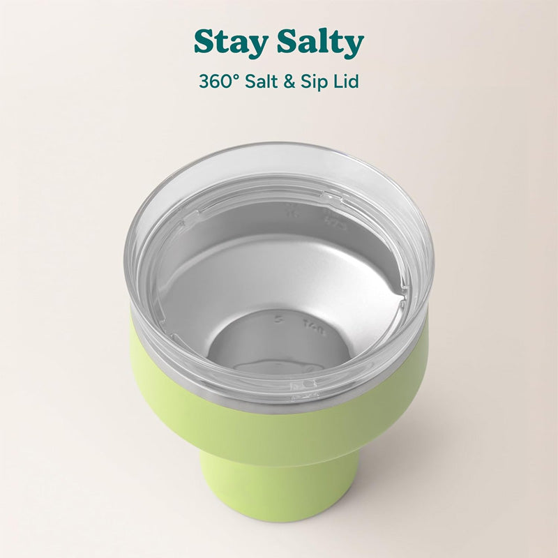 Portable double-walled cocktail thermos with lid