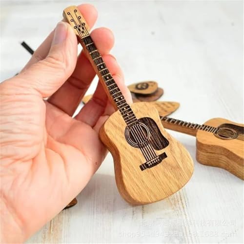 Wooden Acoustic Guitar Pick Box (Includes 3 Wooden Guitar Picks)