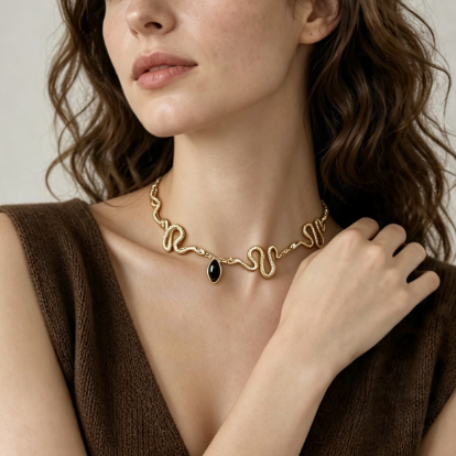 Golden Serpent Choker