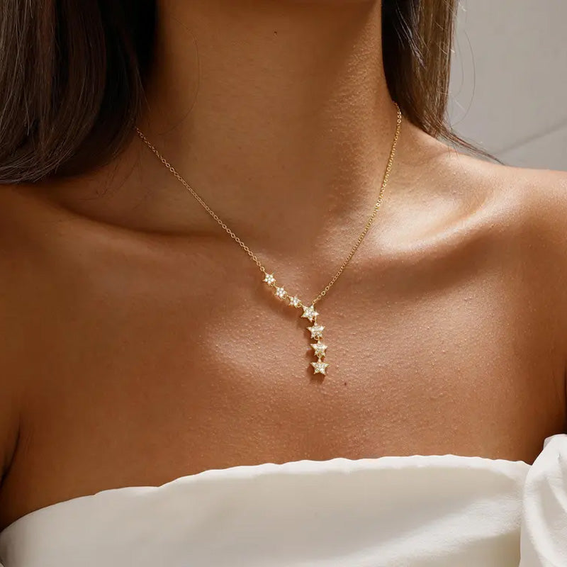 Exquisite Crystal Star Necklace